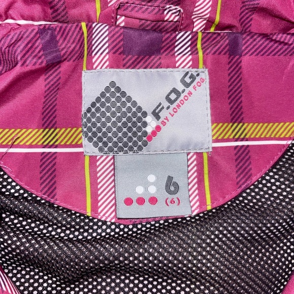 London Fog Pink and Yellow Plaid Kids Raincoat - Picture 4 of 6